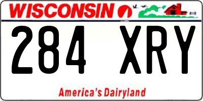 WI license plate 284XRY