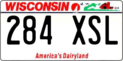 WI license plate 284XSL