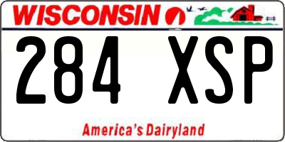 WI license plate 284XSP