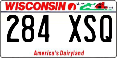 WI license plate 284XSQ