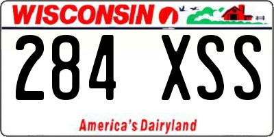 WI license plate 284XSS