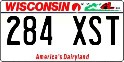 WI license plate 284XST