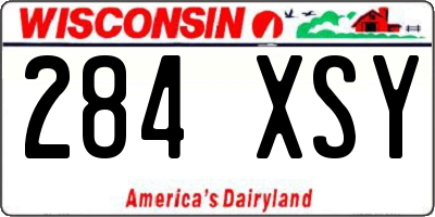 WI license plate 284XSY