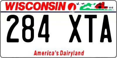 WI license plate 284XTA