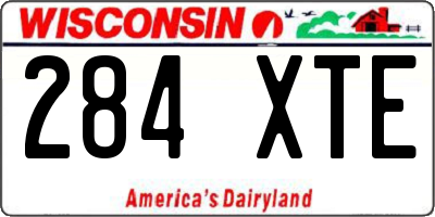 WI license plate 284XTE