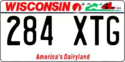 WI license plate 284XTG