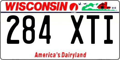 WI license plate 284XTI