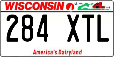 WI license plate 284XTL