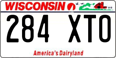 WI license plate 284XTO