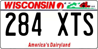 WI license plate 284XTS