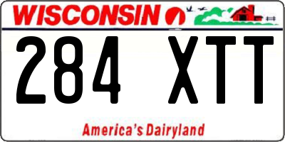 WI license plate 284XTT