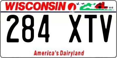 WI license plate 284XTV