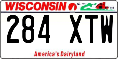WI license plate 284XTW