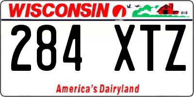 WI license plate 284XTZ