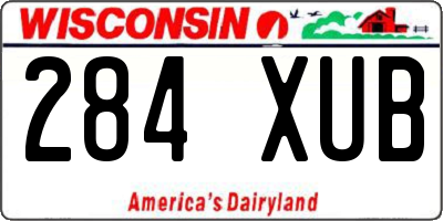 WI license plate 284XUB
