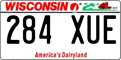 WI license plate 284XUE