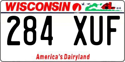 WI license plate 284XUF