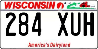 WI license plate 284XUH