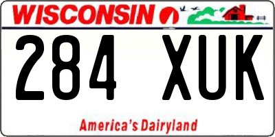 WI license plate 284XUK