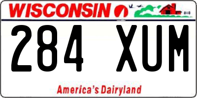 WI license plate 284XUM