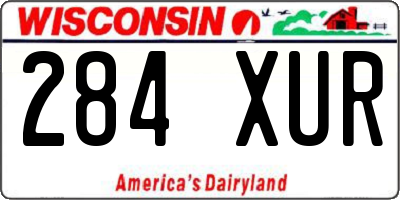 WI license plate 284XUR