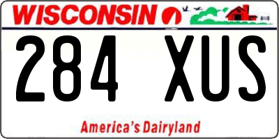 WI license plate 284XUS