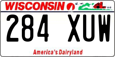 WI license plate 284XUW