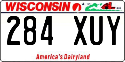 WI license plate 284XUY