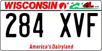 WI license plate 284XVF