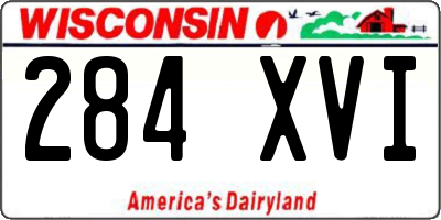 WI license plate 284XVI