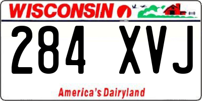 WI license plate 284XVJ