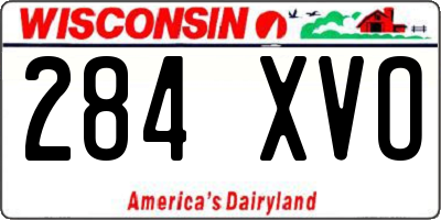 WI license plate 284XVO