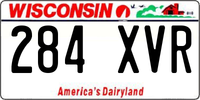 WI license plate 284XVR