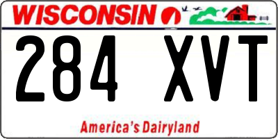 WI license plate 284XVT
