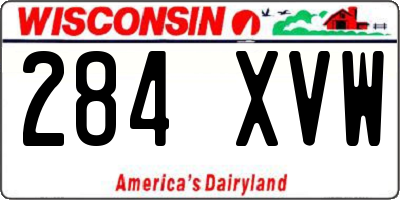 WI license plate 284XVW