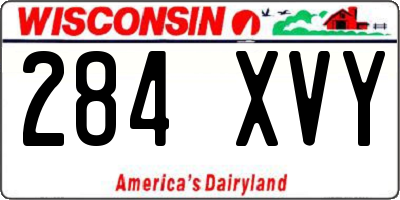 WI license plate 284XVY