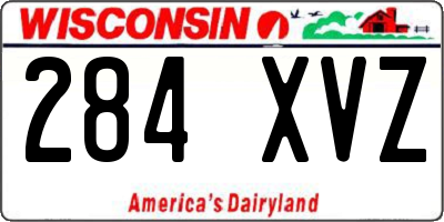 WI license plate 284XVZ