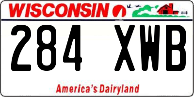 WI license plate 284XWB