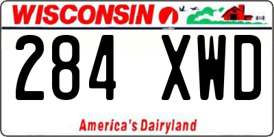 WI license plate 284XWD