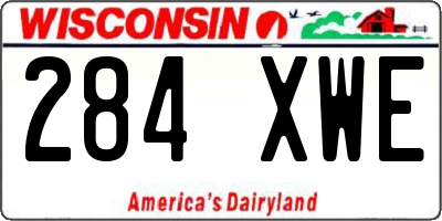 WI license plate 284XWE