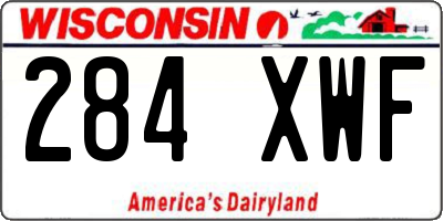 WI license plate 284XWF