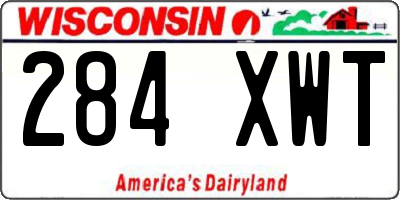 WI license plate 284XWT