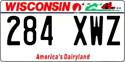 WI license plate 284XWZ