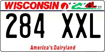 WI license plate 284XXL