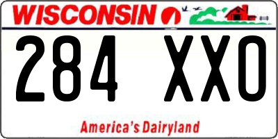 WI license plate 284XXO