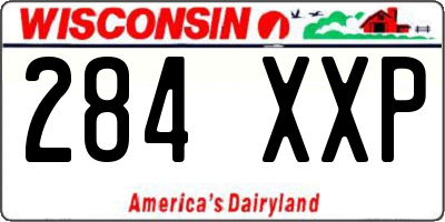 WI license plate 284XXP