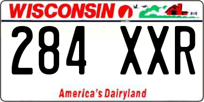 WI license plate 284XXR