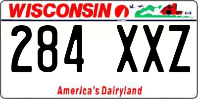 WI license plate 284XXZ