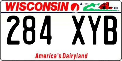 WI license plate 284XYB