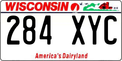WI license plate 284XYC
